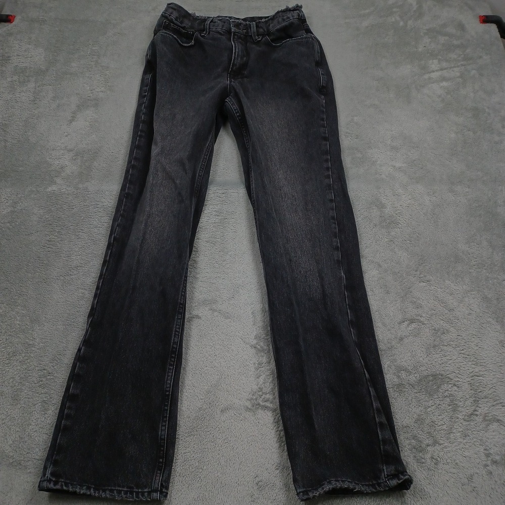 Good American Jeans Womens 4 Black Denim Straight Icon Preppy Pockets Casual